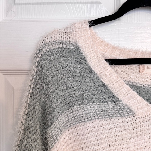 Alter’d State Strip Teal and Cream Sweater - Picture 5 of 9